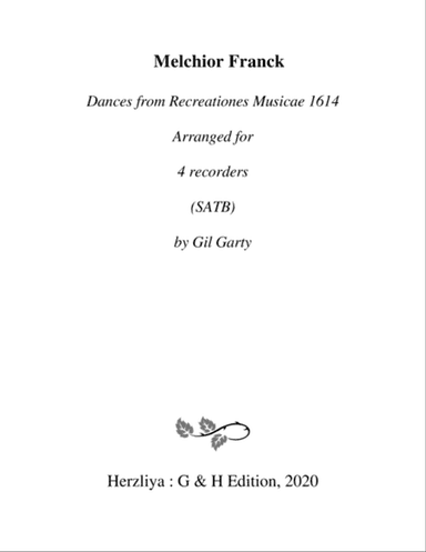 Dances from Recreationes Musicae 1614 (arrangements for 4 recorders)