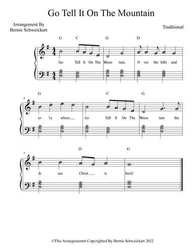 Go Tell It On The Mountain BIG NOTE VERSION