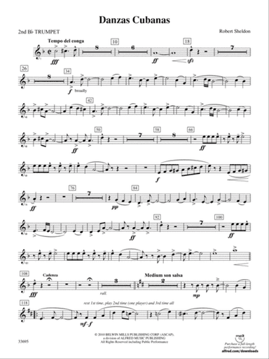 Danzas Cubanas: 2nd B-flat Trumpet