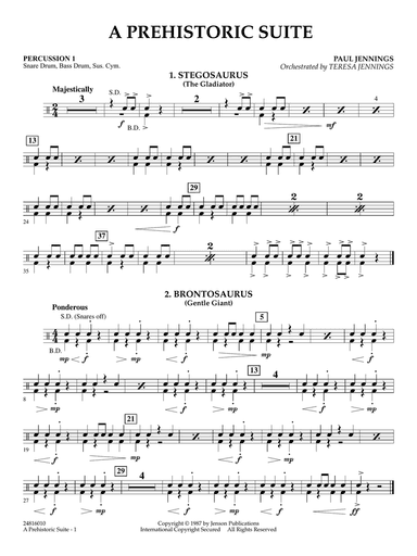 A Prehistoric Suite - Percussion 1