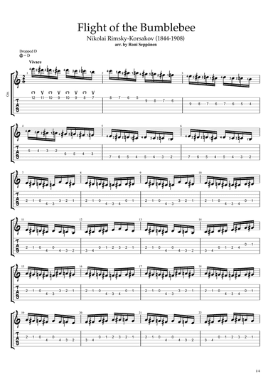 Flight of the Bumblebee for Flatpicking Guitar / Electric Guitar