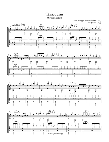 Tambourin (for easy guitar)