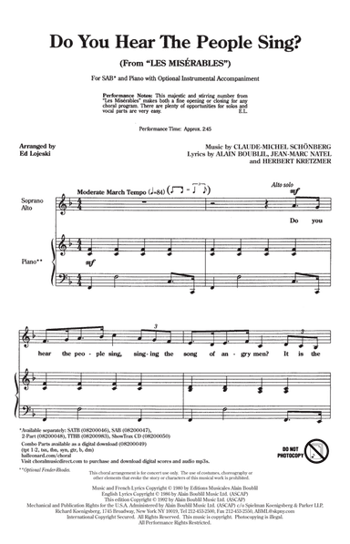 Do You Hear The People Sing? (from Les Miserables) (arr. Ed Lojeski)