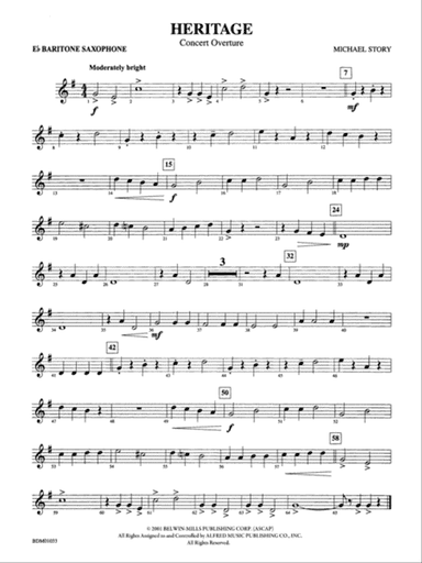 Heritage (Concert Overture): E-flat Baritone Saxophone