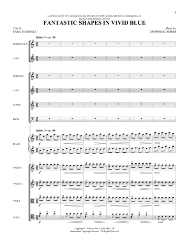 Fantastic Shapes in Vivid Blue - Score
