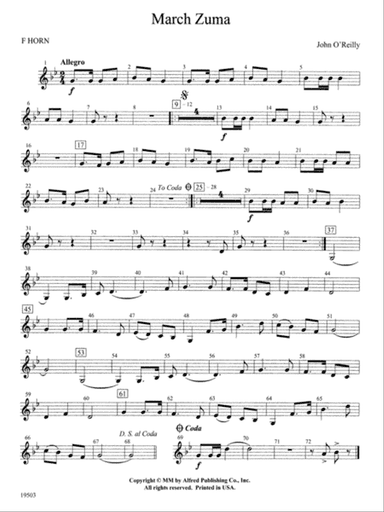 March Zuma: 1st F Horn