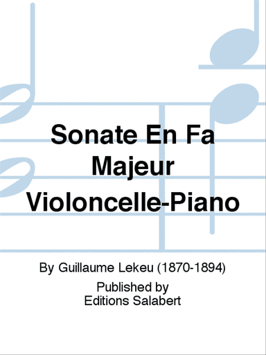 Sonate En Fa Majeur Violoncelle-Piano