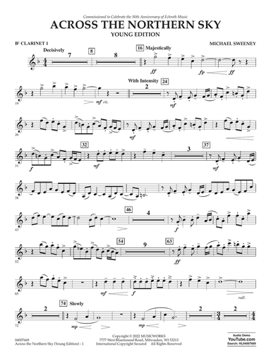 Across The Northern Sky (Young Edition) - Bb Clarinet 1