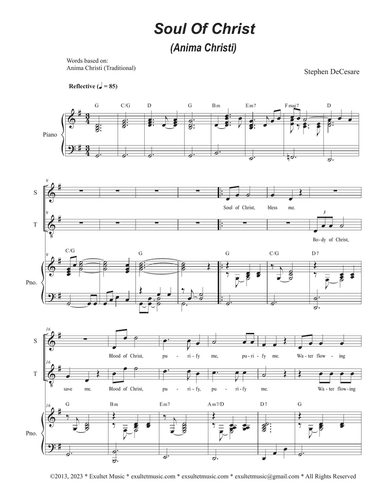 Soul of Christ (Anima Christi) (Duet for Soprano and Tenor solo)