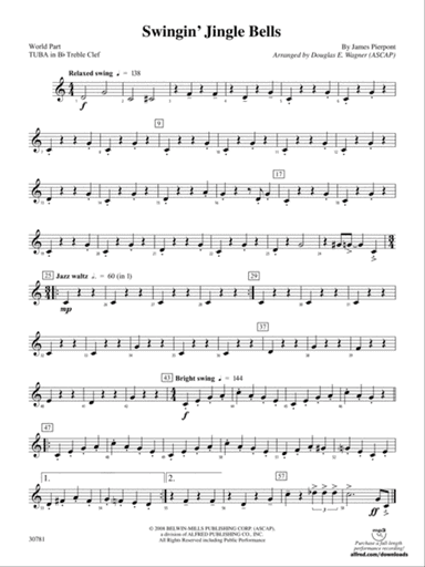 Swingin' Jingle Bells: (wp) B-flat Tuba T.C.