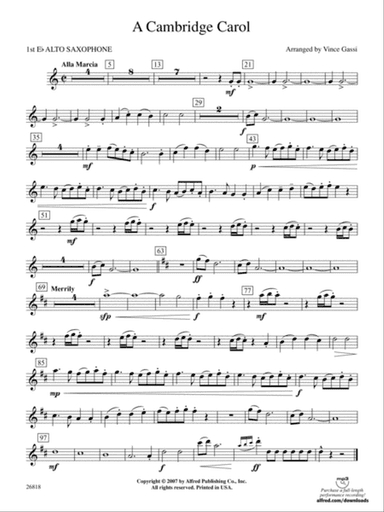 A Cambridge Carol: E-flat Alto Saxophone