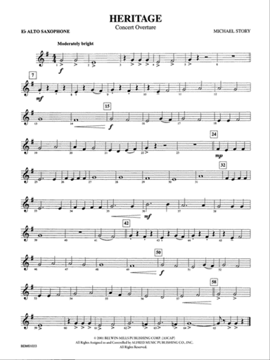 Heritage (Concert Overture): E-flat Alto Saxophone