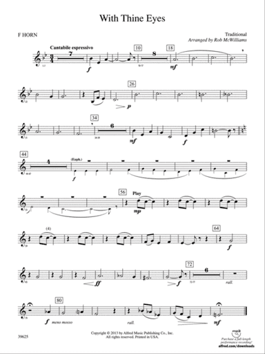 With Thine Eyes: 1st F Horn