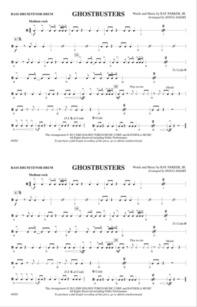 Ghostbusters: Bass Drum/Tenor Drum