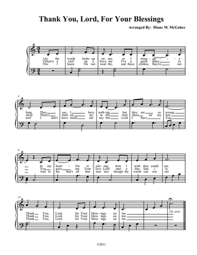 Thank You, Lord, For Your Blessings