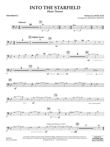 Into The Starfield (arr. Michael Brown) - Trombone 1