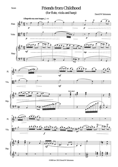 Friends from Childhood for flute, viola and harp