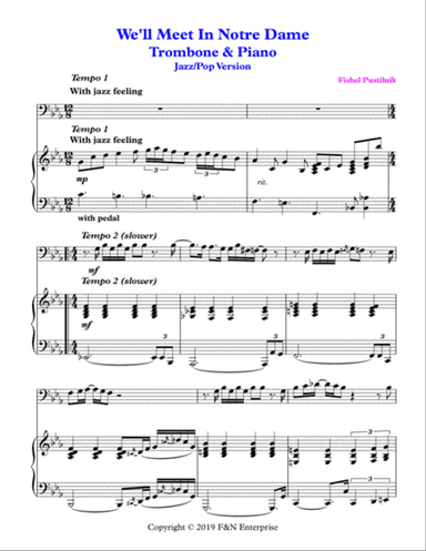 "We'll Meet In Notre Dame" for Trombone and Piano-Video
