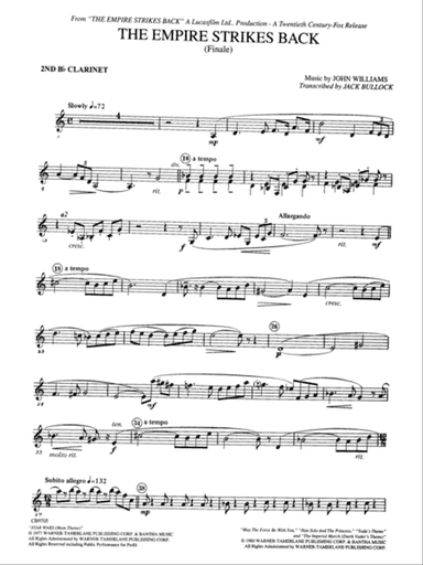 The Empire Strikes Back (Finale): 2nd B-flat Clarinet