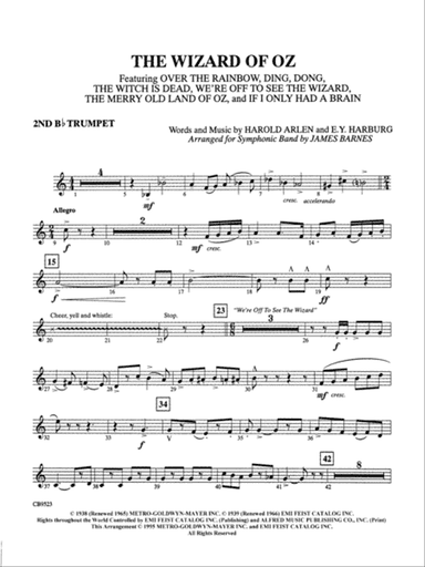 The Wizard of Oz (Medley): 2nd B-flat Trumpet