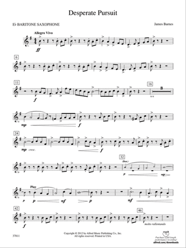 Desperate Pursuit: E-flat Baritone Saxophone