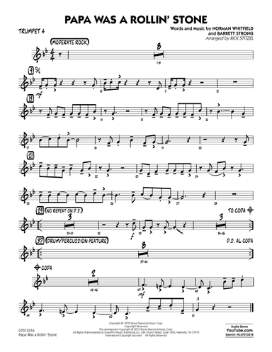 Papa Was a Rollin' Stone (arr. Rick Stitzel) - Trumpet 4