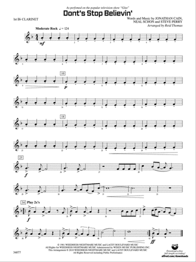 Don't Stop Believin': 1st B-flat Clarinet