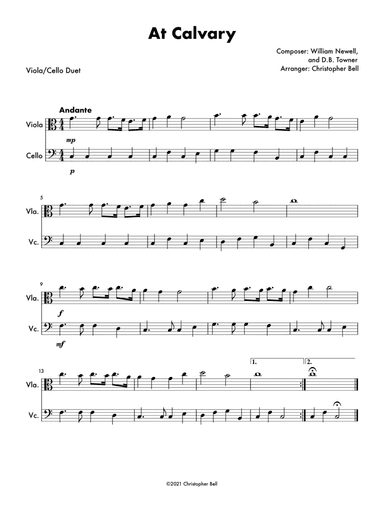 At Calvary - Viola/Cello Duet