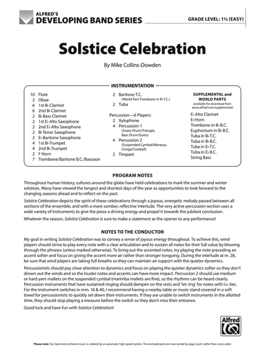 Solstice Celebration: Score