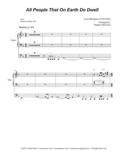 All People That On Earth Do Dwell (Duet for Soprano and Alto solo) (Choir/Vocal score)