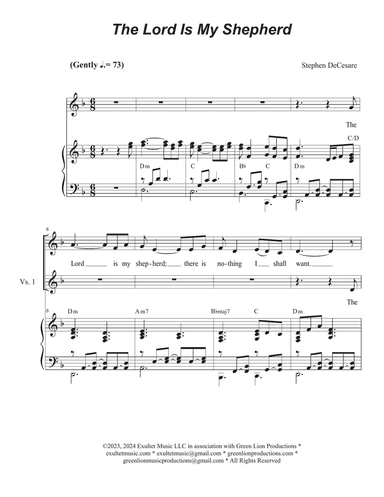 The Lord Is My Shepherd (Unison choir)
