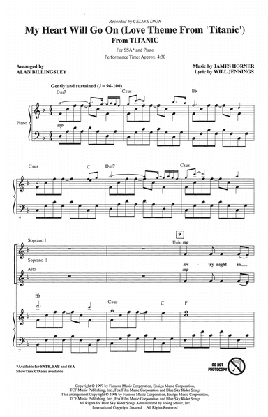 My Heart Will Go On (Love Theme From 'Titanic') (arr. Alan Billingsley)