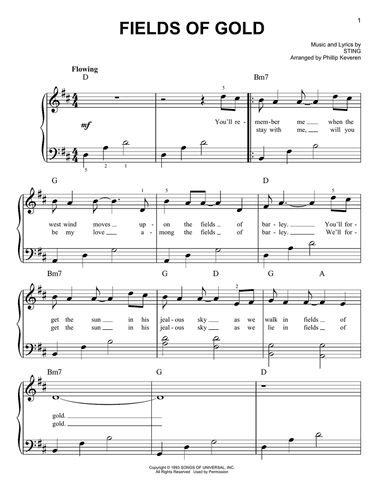 Fields Of Gold (arr. Phillip Keveren)