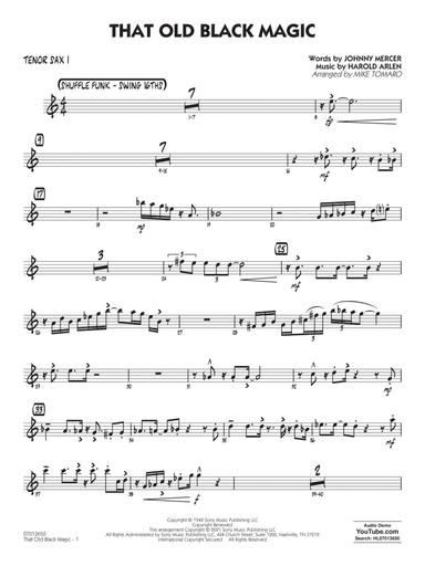 That Old Black Magic (arr. Mike Tomaro) - Tenor Sax 1