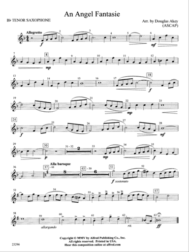 An Angel Fantasie: B-flat Tenor Saxophone