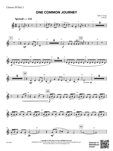 One Common Journey: 2nd B-flat Clarinet