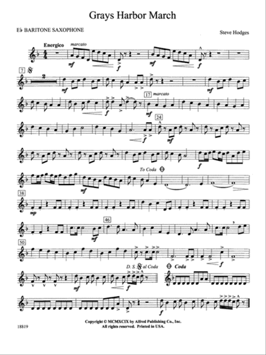 Grays Harbor March: E-flat Baritone Saxophone