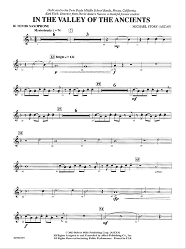 In the Valley of the Ancients: B-flat Tenor Saxophone