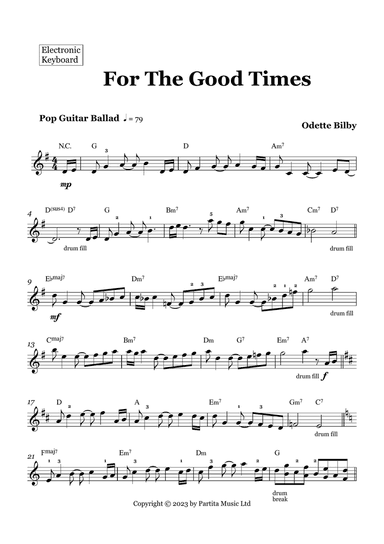 For The Good Times (Electronic Keyboard)