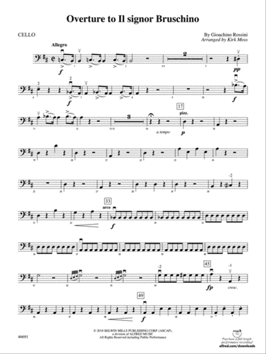 Overture to Il signor Bruschino: Cello