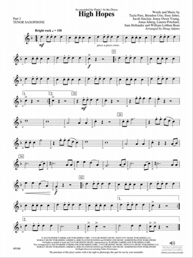High Hopes: Part 3 - Tenor Saxophone
