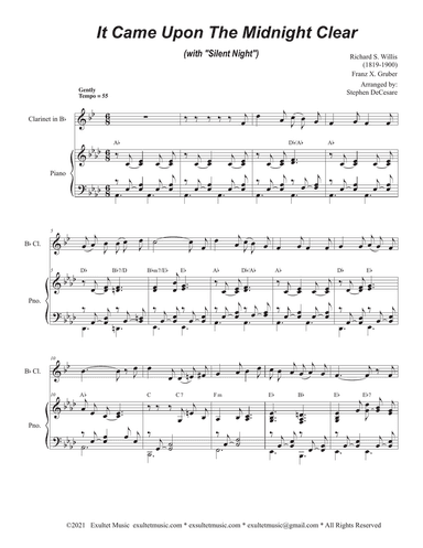 It Came Upon The Midnight Clear (with "Silent Night") (Bb-Clarinet solo and Piano)