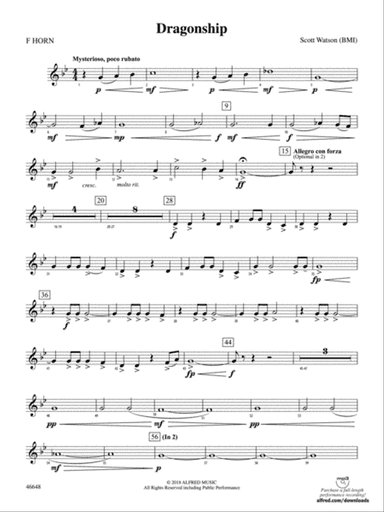 Dragonship: 1st F Horn