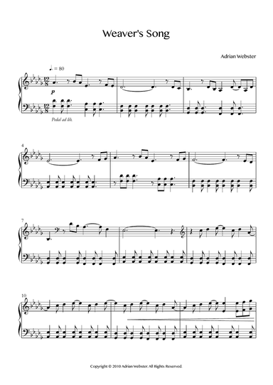 Weaver's Song - CrusaderBeach - Beautiful Relaxing Piano Solo