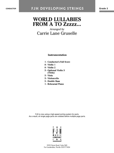 World Lullabies from A to Zzzzz...: Score