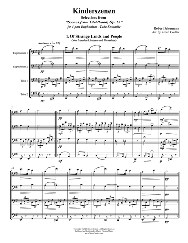 Schumann - Kinderszenen (Scenes From Childhood) selections for Euphonium/Tuba Quartet