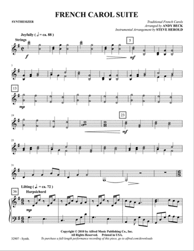 A French Carol Suite: Synthesizer