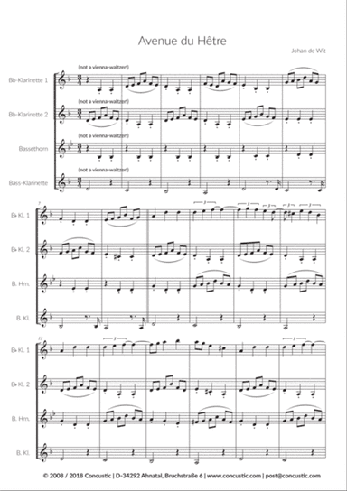 Avenue du hêtre - Clarinet Quartet