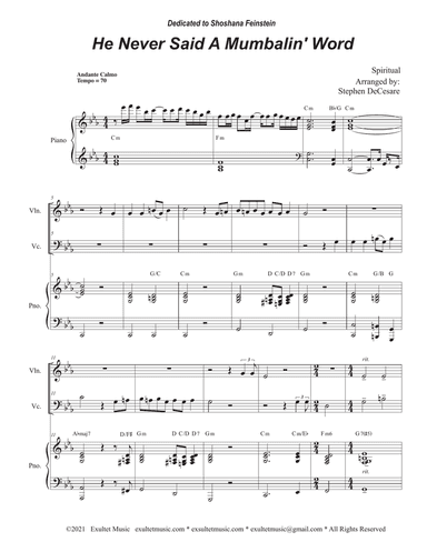 He Never Said A Mumbalin' Word (Duet for Violin and Cello)