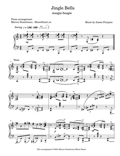 Jingle Bells (Jazz Boogie Woogie Piano- advanced)